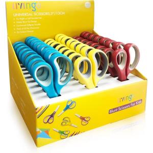 imageLIVINGO 5quot Left and Right Handed Kids Scissors Safety Blunt Sharp Stainless Steel Blade Scissors for Children School Teacher Use Crafting Cutting Paper 3 Pack Assorted Colors24 Pack