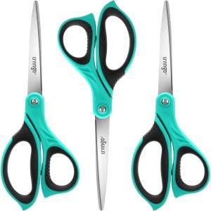 imageLIVINGO 85quot Scissors All Purpose 3 Pack Ultra Sharp Blade Shears Professional Ergonomic Comfort Grip Scissors for Office School Home Supplies Fabric Sewing DIY Cutting General UseBlue