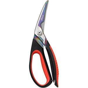imageLIVINGO Heavy Duty Kitchen Scissors  Titanium Coated Sharp Poultry Shears Multipurpose for Cutting Chicken Bones Meat Vegetable Food 95 Inches Comfortable Grip with Safe LockF  Poultry Shears
