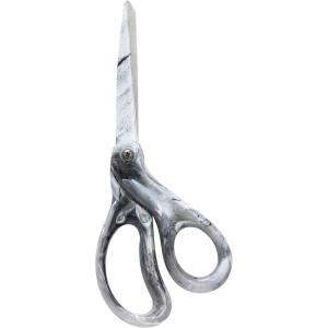 imageLIVINGO Scissors All Purpose  8quot Sharp Heavy Duty Shears for Office Crafting DIY Cutting Paper Fabric Stainless Steel Comfort Grip Gradient BlueMarble Grey