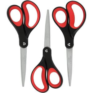 imageLIVINGO Scissors Bulk 24 Pack 8 Sharp Scissors Set All Purpose for Office Middle High School Student Teacher Arts Crafts Supplies Cutting Wrapping Paper Sewing Fabric Shears for Household3 PCSTG3