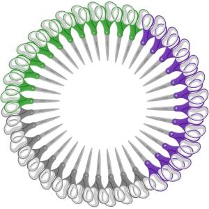 imageLIVINGO Scissors Bulk 24 Pack 8 Sharp Scissors Set All Purpose for Office Middle High School Student Teacher Arts Crafts Supplies Cutting Wrapping Paper Sewing Fabric Shears for Household36 PCS