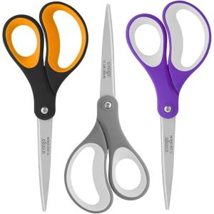 imageLIVINGO Scissors Bulk 24 Pack 8 Sharp Scissors Set All Purpose for Office Middle High School Student Teacher Arts Crafts Supplies Cutting Wrapping Paper Sewing Fabric Shears for Household3 PCSTG6